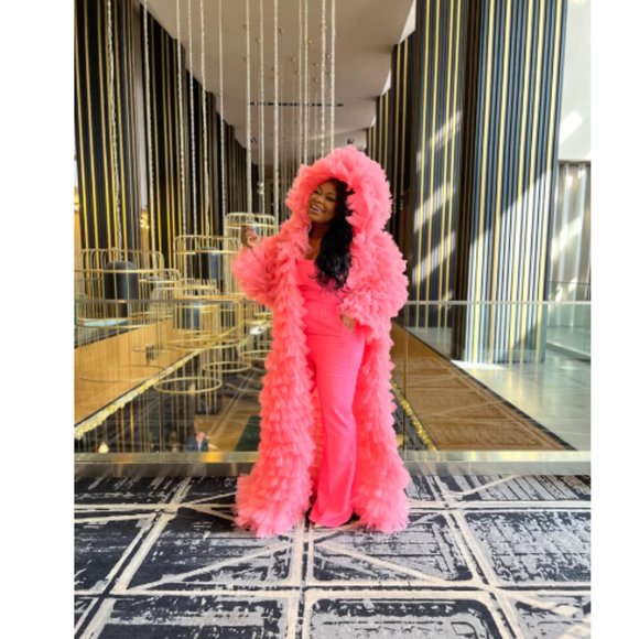 Oyemwen Custom Tulle Hooded Jacket - Picture 9 of 12